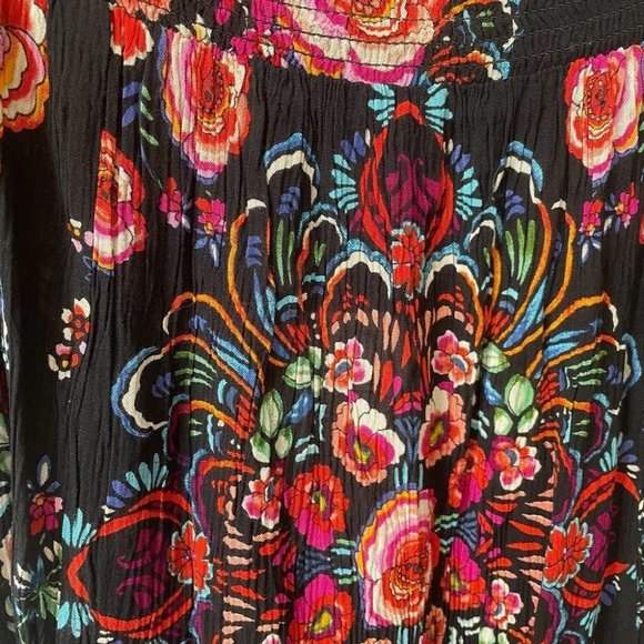Patrons of Peace Floral Off-Shoulder Dress - Black and Pink - Picture 6 of 7